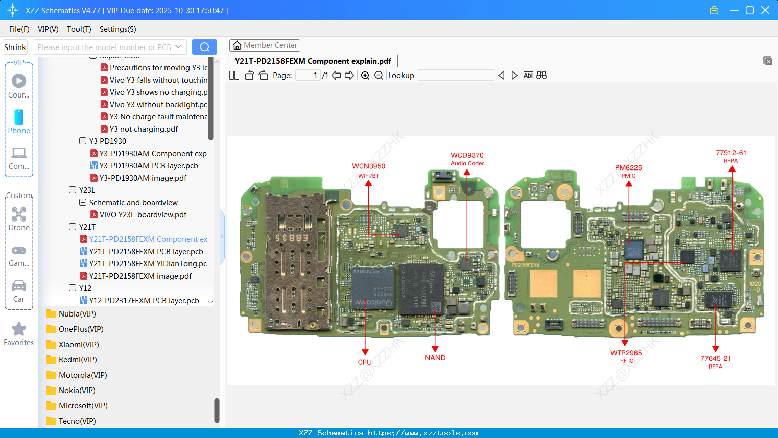 VIVO Y21T-PD2158FEXM Component Explain